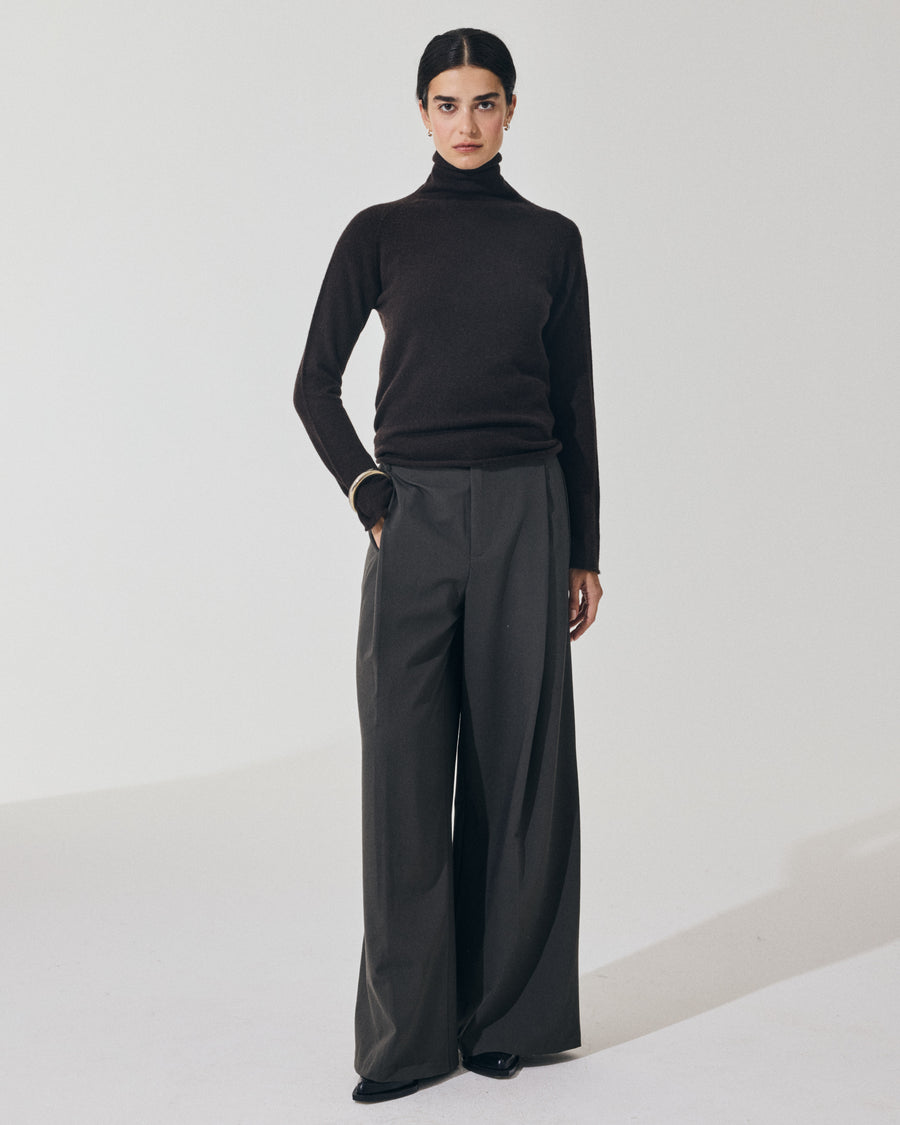 Scaglione TURTLE NECK RAGLAN SEAMLESS HYBRID CASHMERE EBANO Nuovi prodotti