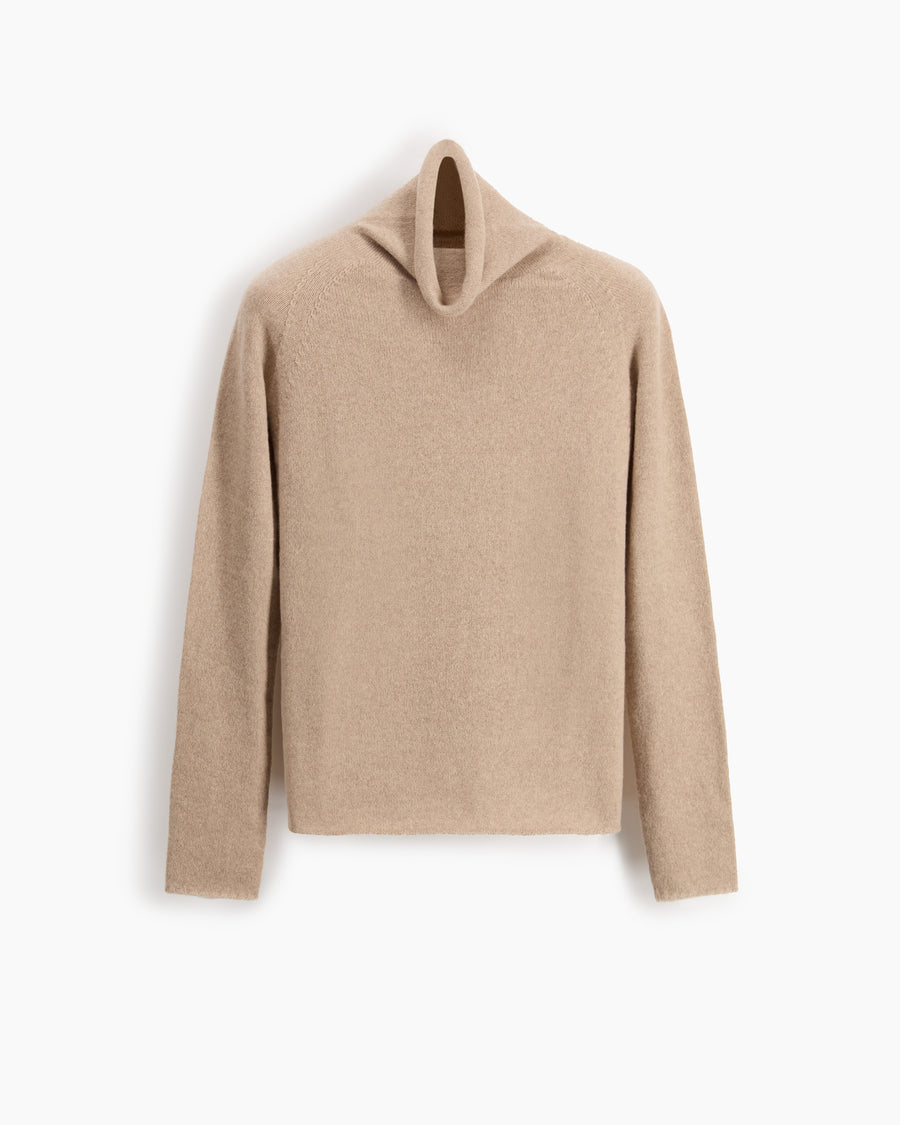 Scaglione TURTLE NECK RAGLAN SEAMLESS HYBRID CASHMERE SAND Bestseller