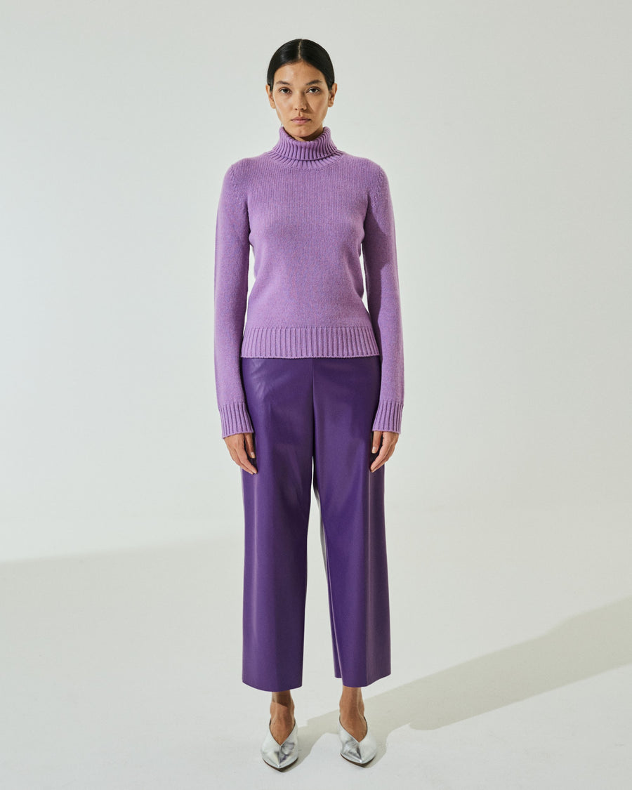 Scaglione TURTLE NECK SOFT HYBRID CASHMERE LILAC Ultimo giorno