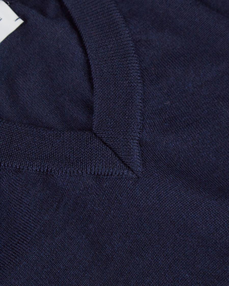 Scaglione V NECK SLIM FINELUX SOLID NAVY Fino al 50% di sconto