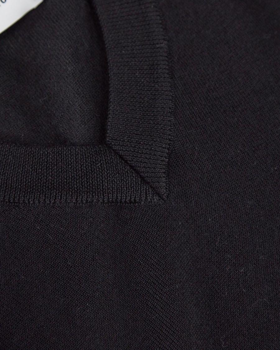 Scaglione V NECK SLIM FINELUX SOLID BLACK Fino al 60% di sconto