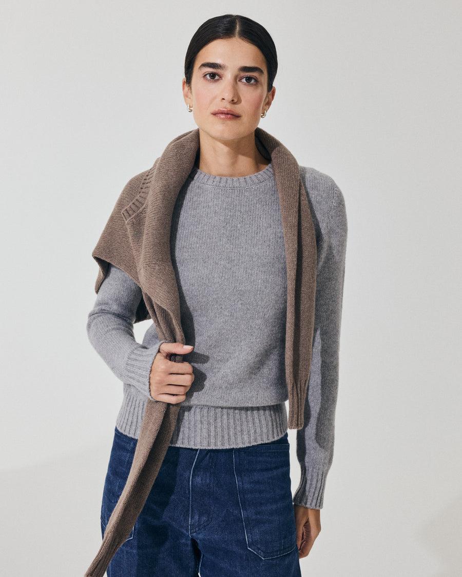 Scaglione ROUND NECK SOFT HYBRID CASHMERE GREY Limitato a 3 giorni