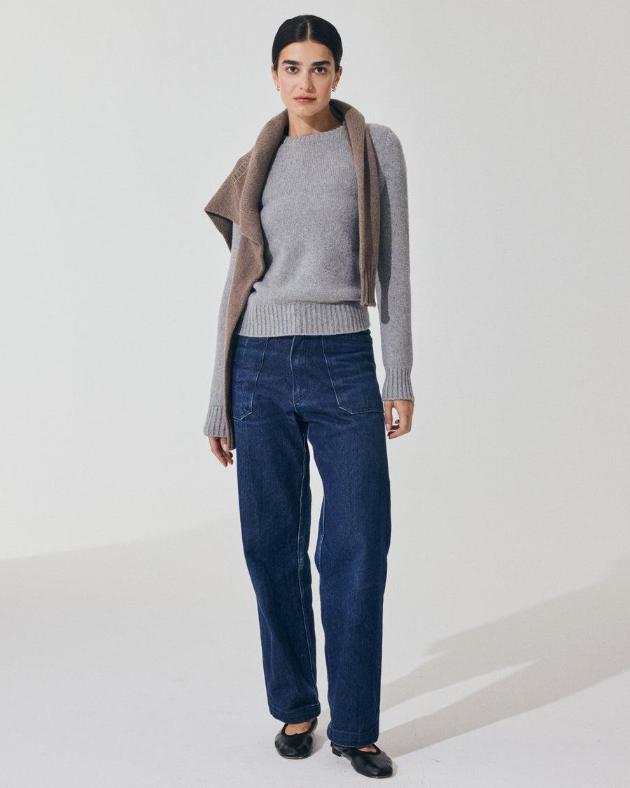Scaglione ROUND NECK SOFT HYBRID CASHMERE GREY Limitato a 3 giorni