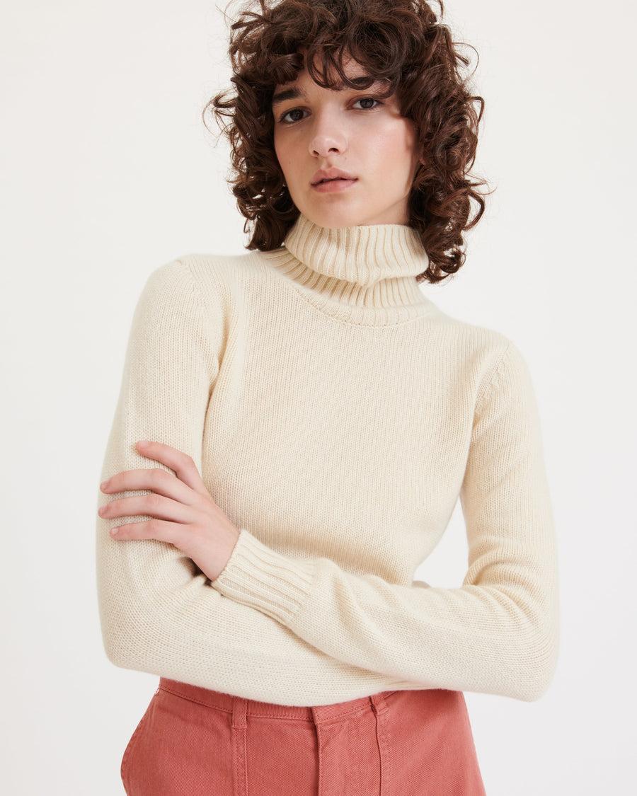 Scaglione TURTLE NECK SOFT HYBRID CASHMERE MILK In vendita