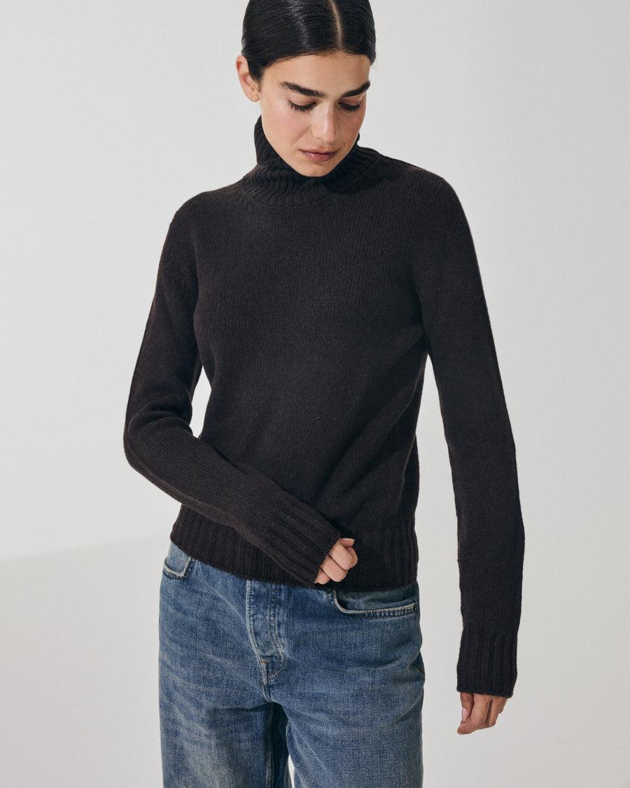 Scaglione TURTLE NECK SOFT HYBRID CASHMERE EBANO 2025