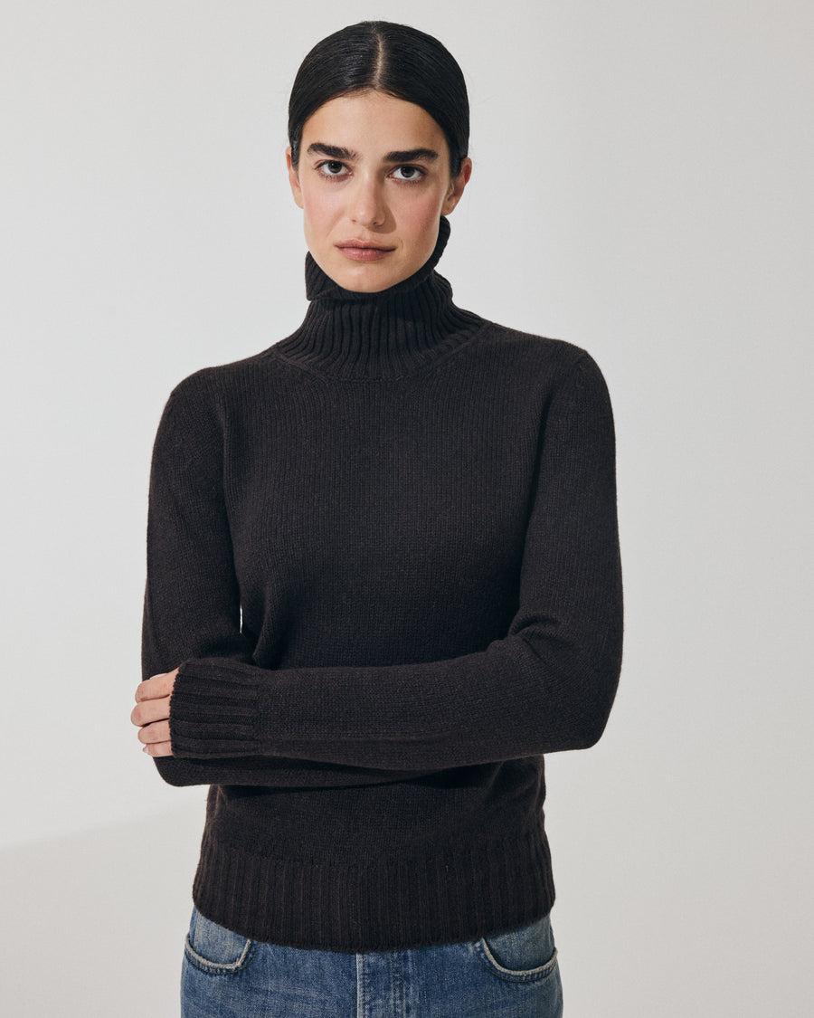 Scaglione TURTLE NECK SOFT HYBRID CASHMERE EBANO 2025