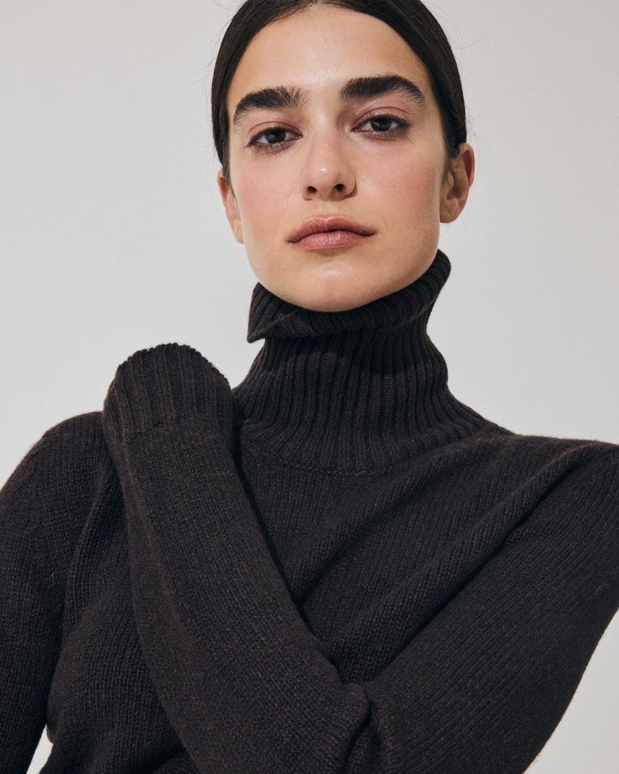 Scaglione TURTLE NECK SOFT HYBRID CASHMERE EBANO 2025