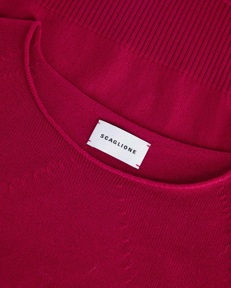 Scaglione BOAT NECK SEAMLESS MERINO MAGENTA In Linea