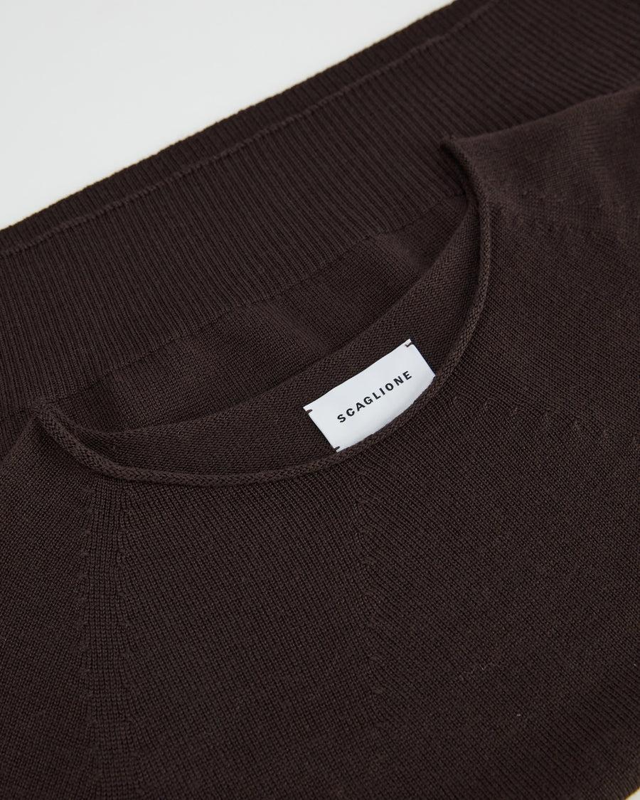 Scaglione BOAT NECK SEAMLESS MERINO EBANO Vendita