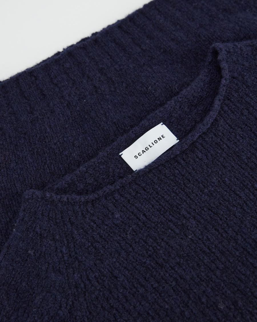 Scaglione BOAT SEAMLESS PUFFED CASHMERE NAVY Promozione