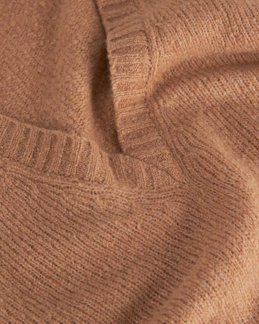 Scaglione V NECK OVER PUFFED CASHMERE CAMEL Negozi Online