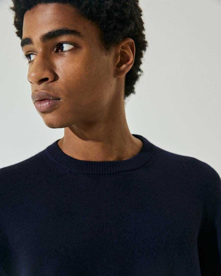 Scaglione ROUNDNECK SEAMLESS MERINO NAVY Saldi Di Fabbrica