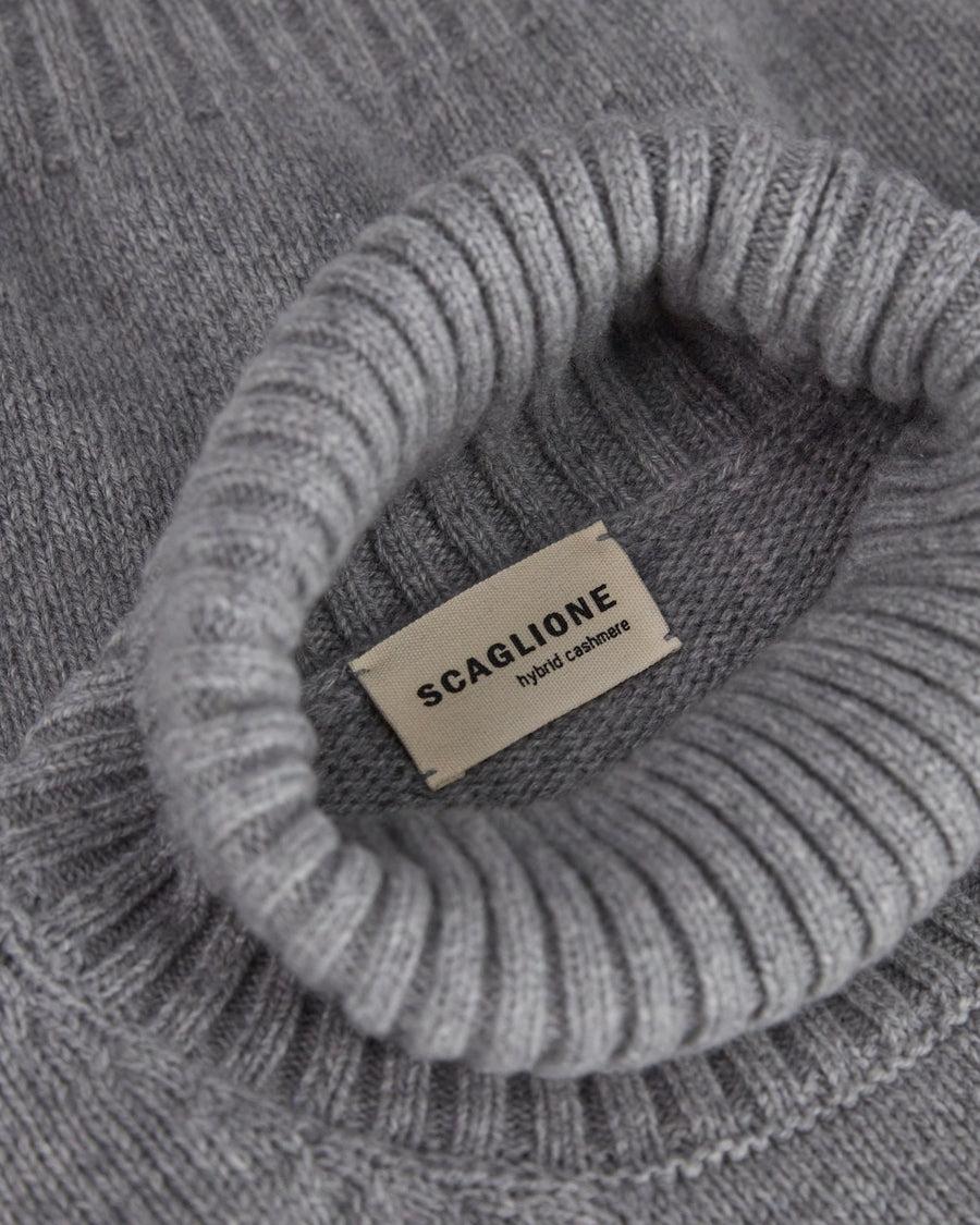 Scaglione TURTLE NECK SOFT HYBRD CASHMERE GREY Vendite stagionali