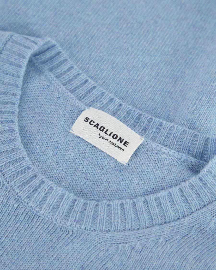 Scaglione ROUNDNECK SEAMLESS HYBRD CASHMERE CASH CELESTE Offerta temporanea