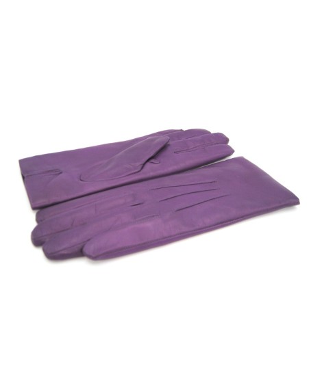 Sermoneta Gloves Guanto in Capretto 2bt con 3 cordoni fod. cashmere Viola Vendita Economica