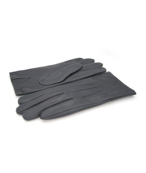 Sermoneta Gloves Guanto in Capretto 2bt con 3 cordoni fod. cashmere Grigio scuro Nuova