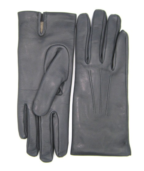 Sermoneta Gloves Guanto in Capretto 2bt con 3 cordoni fod. cashmere Grigio scuro Nuova
