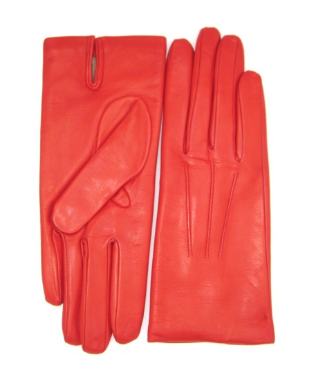 Sermoneta Gloves Guanto in Capretto 2bt con 3 cordoni fod. cashmere Rosso Moda
