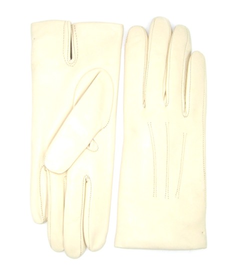 Sermoneta Gloves Guanto in Capretto 2bt con 3 cordoni fod. cashmere Panna 2025