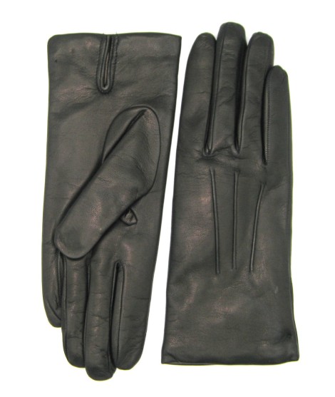 Sermoneta Gloves Guanto in Capretto 2bt con 3 cordoni fod. cashmere Nero 2025