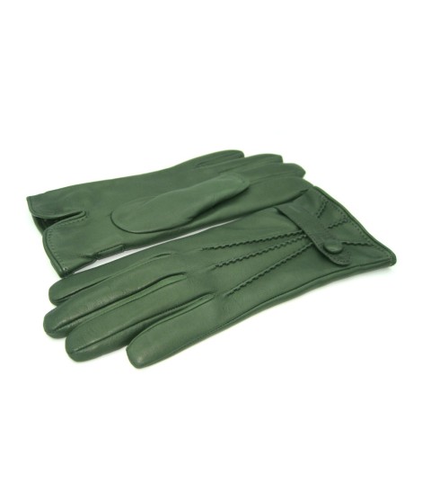 Sermoneta Gloves Guanto in Nappa con cinturino fod cashmere Verde oliva In Linea
