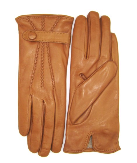 Sermoneta Gloves Guanto in Nappa con cinturino fod cashmere Tan Qualità