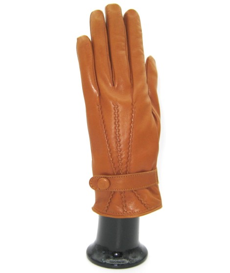 Sermoneta Gloves Guanto in Nappa con cinturino fod cashmere Tan Qualità