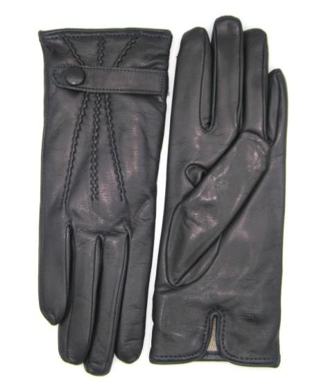 Sermoneta Gloves Guanto in Nappa con cinturino fod cashmere Navy Vendita