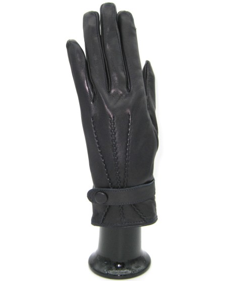 Sermoneta Gloves Guanto in Nappa con cinturino fod cashmere Navy Vendita