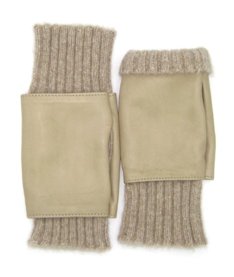 Sermoneta Gloves Guanto Manicotto in Nappa 2bt fodera cashmere Toupe Pezzi Unici