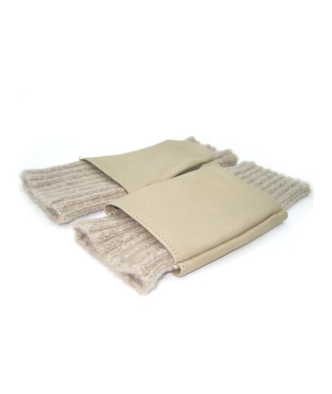 Sermoneta Gloves Guanto Manicotto in Nappa 2bt fodera cashmere Toupe Pezzi Unici