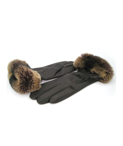 Sermoneta Gloves Guanto in Nappa con bordo Rex foderato cashmere T.Moro Negozi Online