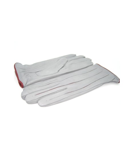 Sermoneta Gloves Guanto in Nappa con intarsi a contrasto Grigio Perla/Bordeaux Convenienza