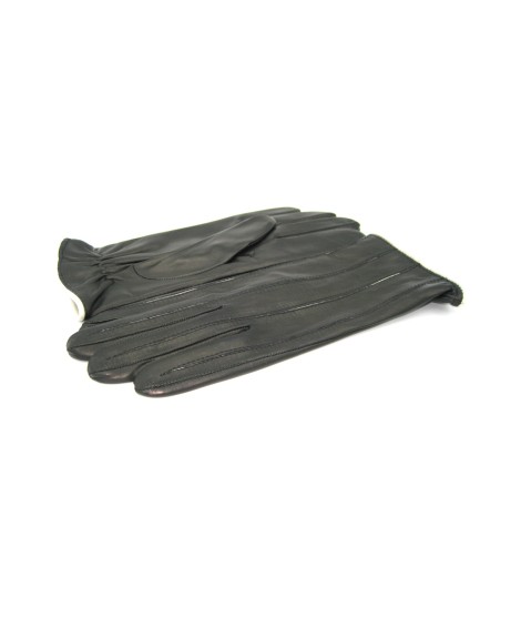 Sermoneta Gloves Guanto in Nappa con intarsi a contrasto Nero/Panna Novità