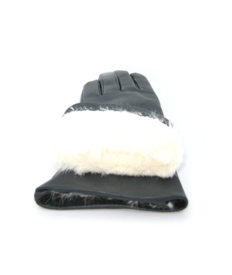 Sermoneta Gloves Guanto Nappa foderato Lapin Grigio scuro Offerta