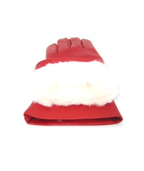 Sermoneta Gloves Guanto Nappa foderato Lapin Rosso Economico
