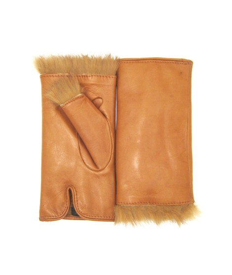 Sermoneta Gloves Manicotto in Nappa 2bt foderato in Lapin Tan Vendita Calda