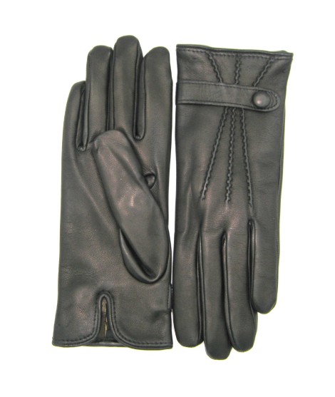 Sermoneta Gloves Guanto in Nappa con cinturino fodera cashmere Nero Negozio