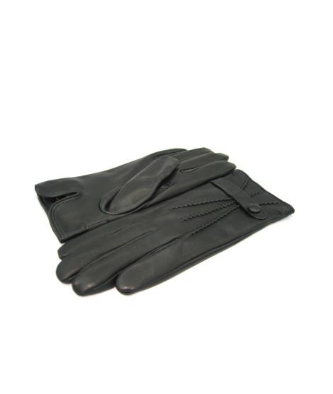 Sermoneta Gloves Guanto in Nappa con cinturino fodera cashmere Nero Negozio