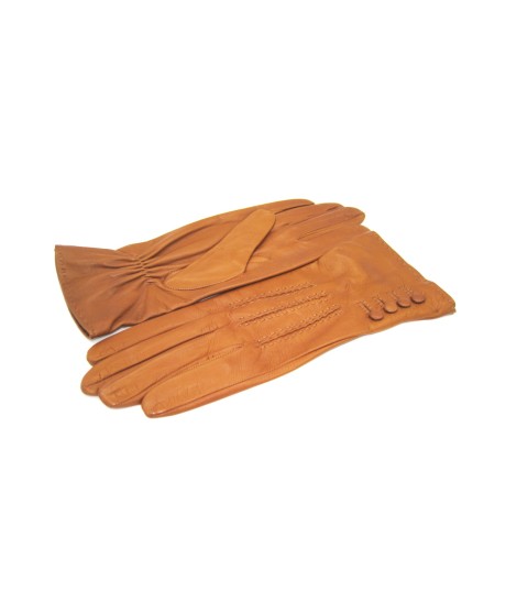 Sermoneta Gloves Guanto Nappa 4bt con bottoncini fod.seta Tan In Saldo