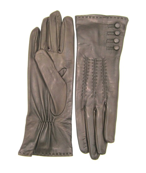 Sermoneta Gloves Guanto Nappa 4bt con bottoncini fod.seta T.Moro Nuova