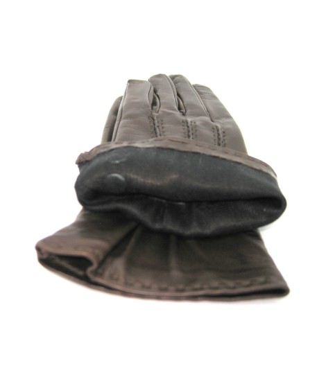 Sermoneta Gloves Guanto Nappa 4bt con bottoncini fod.seta T.Moro Nuova