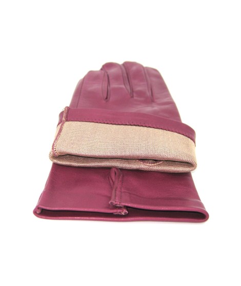 Sermoneta Gloves Guanto Nappa fodera seta Magenta Moda
