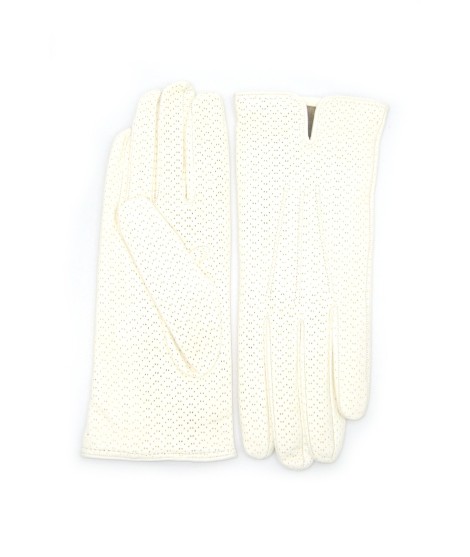 Sermoneta Gloves Guanti Nappa foderato cashmere Bianco Saldi