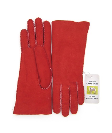 Sermoneta Gloves Guanto Montone cucito a mano Rosso Nuovo