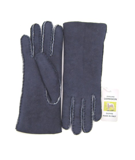 Sermoneta Gloves Guanto Montone cucito a mano Navy Qualità