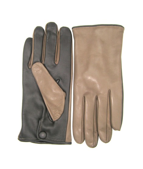 Sermoneta Gloves Guanto in Nappa fodera cashmere Touch screen Fango/Moro Qualità Garantita