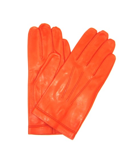 Sermoneta Gloves Guanto in Nappa foderato seta Arancio Negozi Online