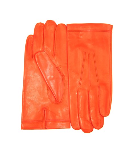 Sermoneta Gloves Guanto in Nappa foderato seta Arancio Negozi Online