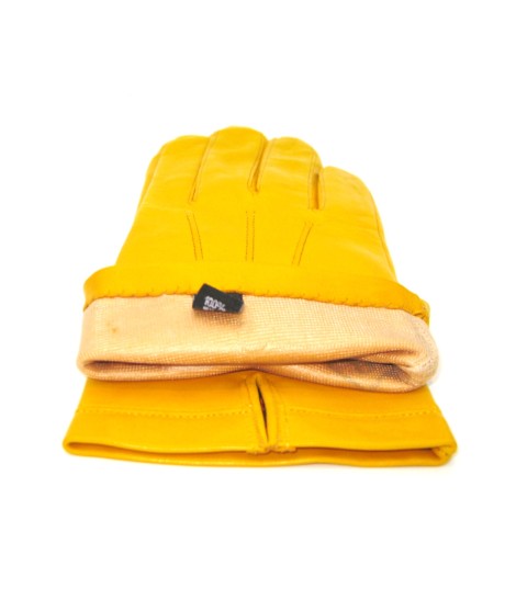Sermoneta Gloves Guanto in Nappa foderato seta Giallo ocra Acquista Ora